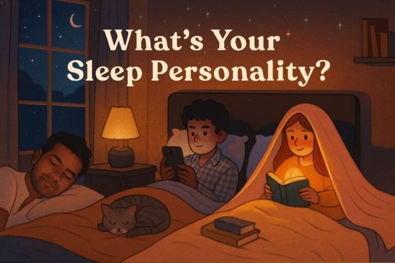 People showing different sleep personalities at night