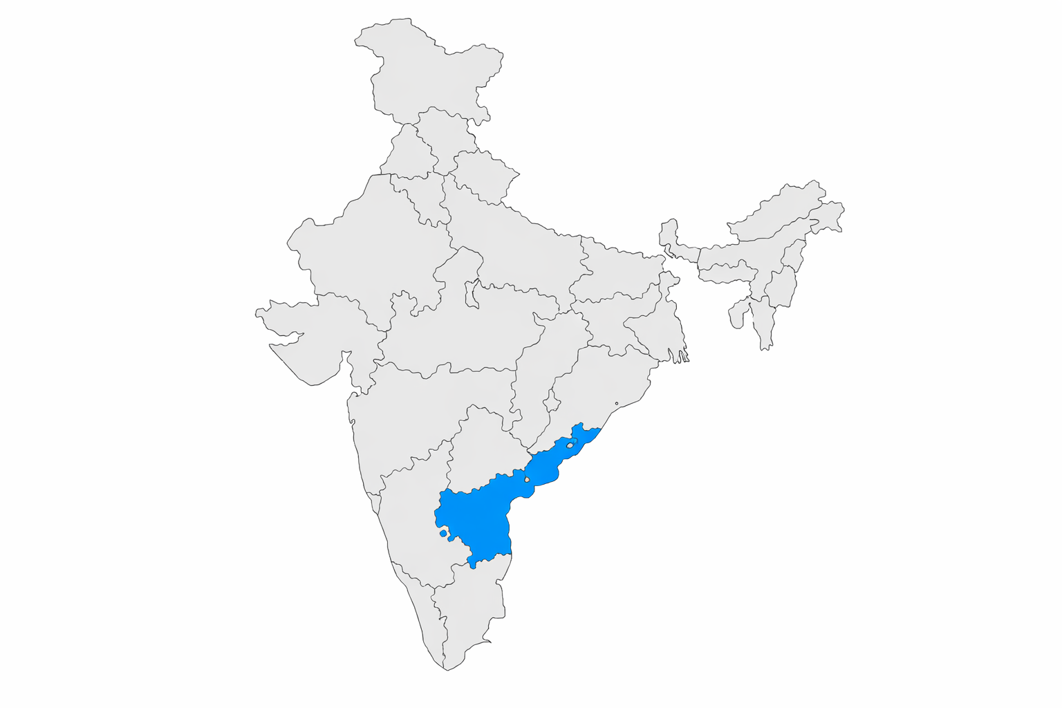 Andhra Pradesh in India map
