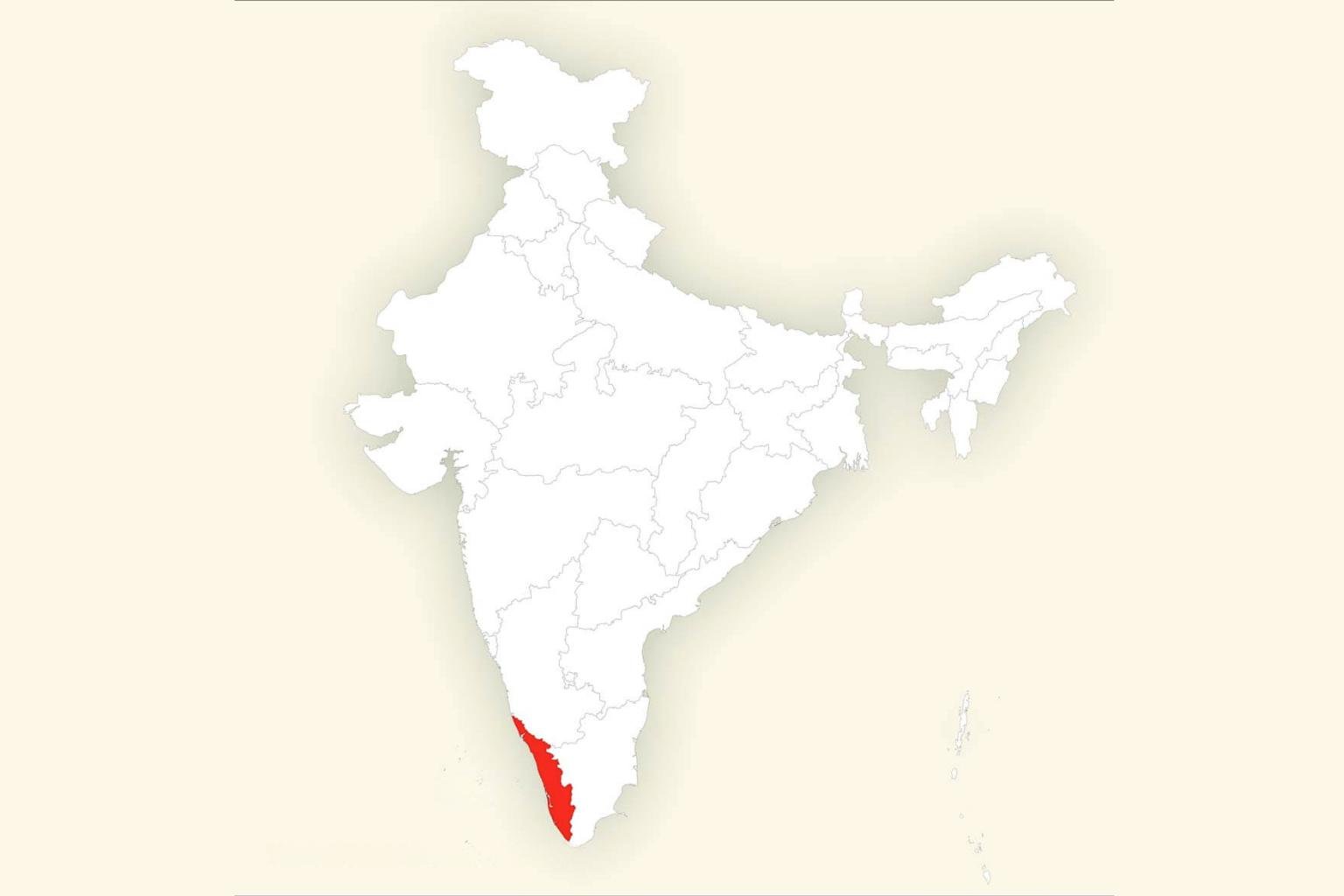 Kerala in India Map